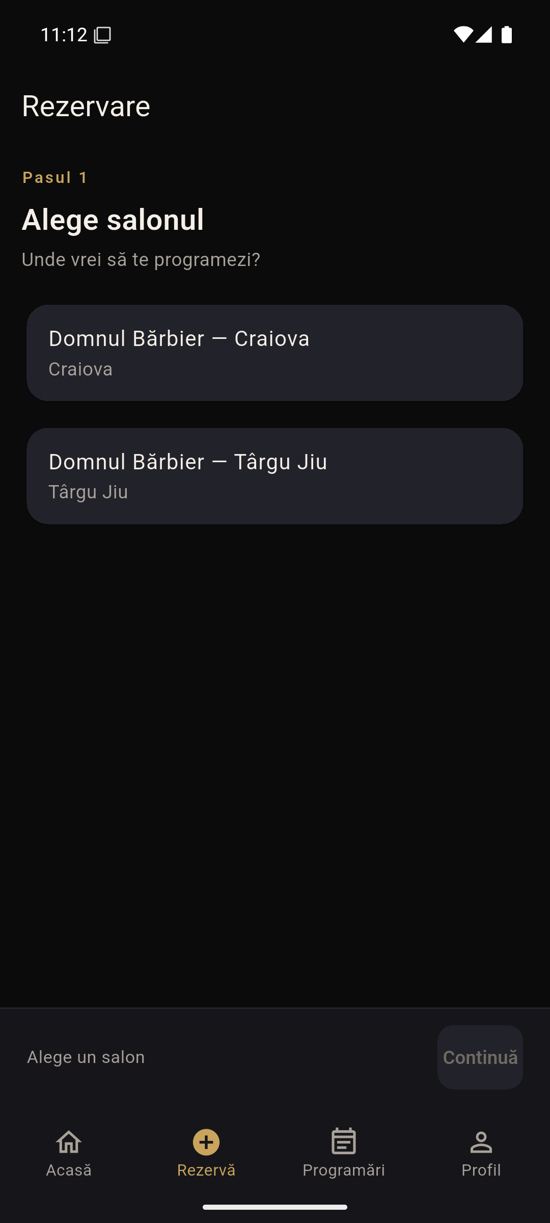Pasul 1 — alege salonul
