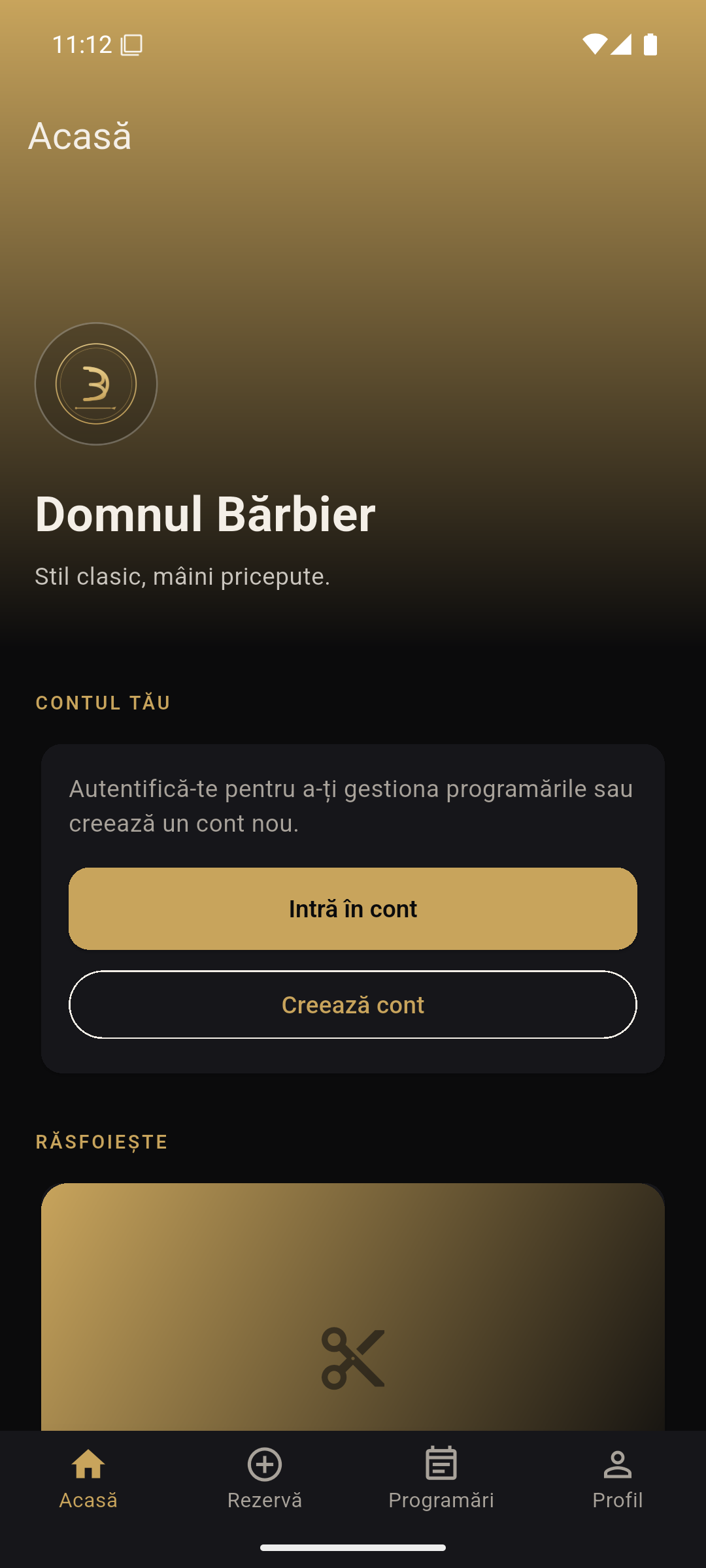 Aplicația de client EvoSlot — ecranul principal