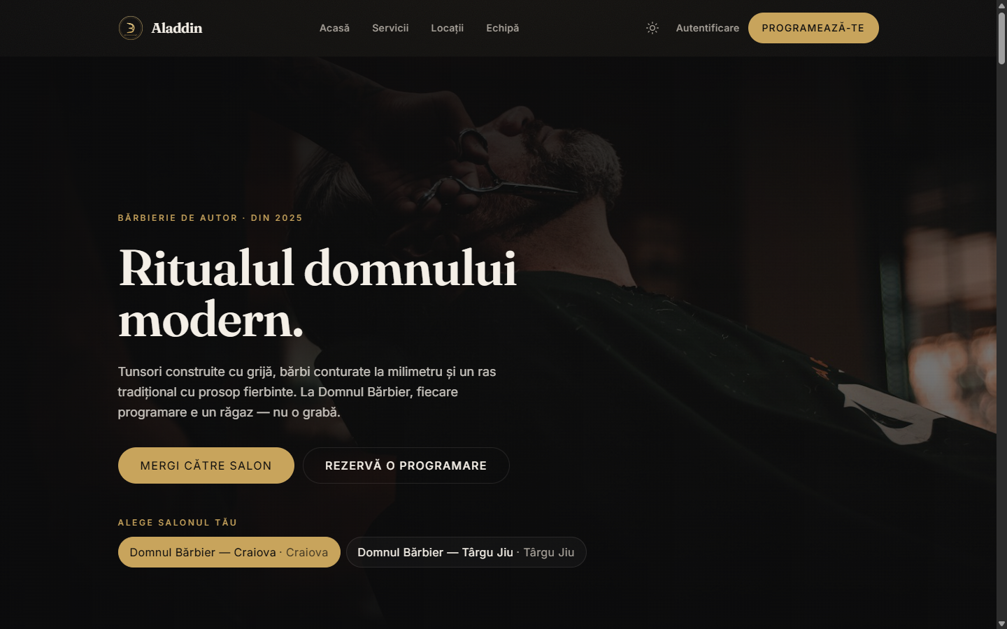 Site-ul public al unui salon construit cu EvoSlot